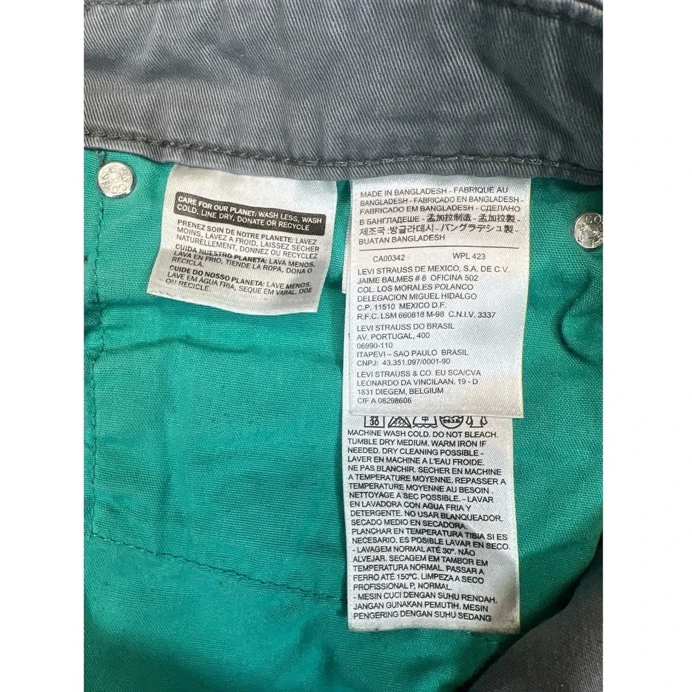 Levi's 511 Slim Fit Jeans Mens 34x32 Gray Stretch Distressed‎ Denim